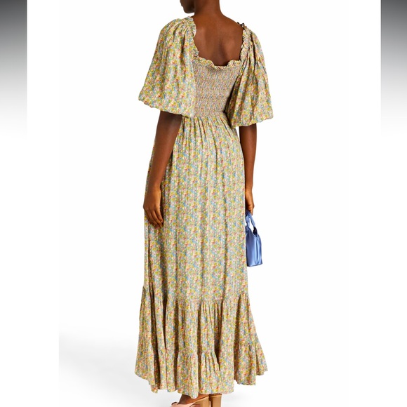 byTiMo Ruched Floral Print Jacquard Maxi Dress - Picture 3 of 4